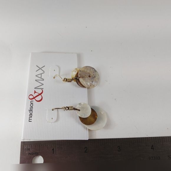 🖤3 for 25🖤Madison & Mac Slate Shell Earrings NWT - Picture 6 of 7